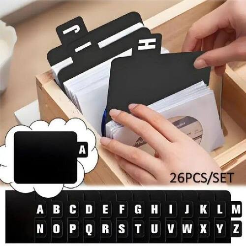 26pcs Black //Vinyl Record Organizer Dividers A-Z
