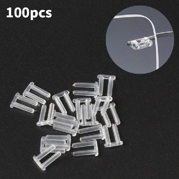 100Pcs/Set Double Rubber Plug For Frameless Glasses Spare - 实物图