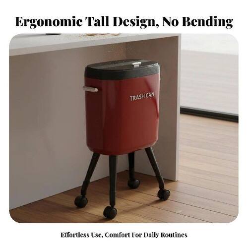 High-Foot Trash Can No-Bend Design Tall Trash Can with Legs
