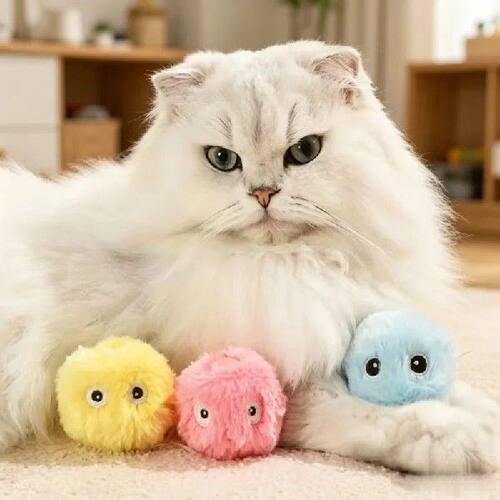 Smart Interactive Ball Cat Toys, Plush Electric Catnip