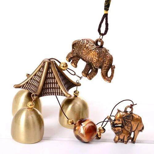 2026 Antique Wind Chime Copper Yard Garden Elephant Outdoor