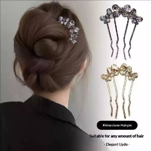 1Pcs Elegant Pearl Flower Hair Combs Pins French Retro Bun