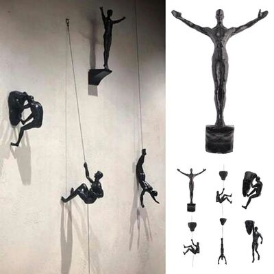 Athlete Rock Climbing Man Resin Background Wall Hanging
