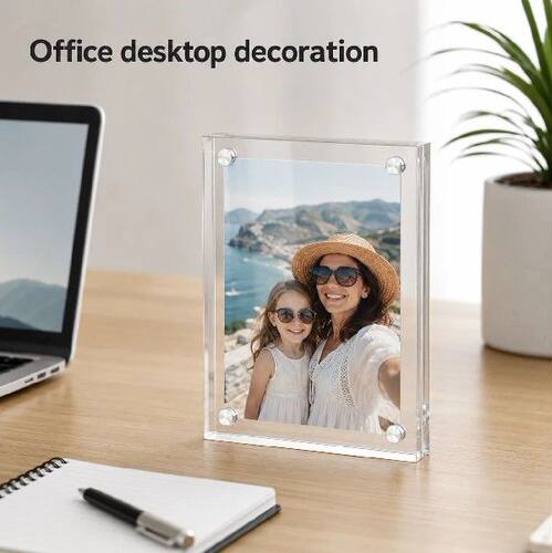5/6Inch Clear Acrylic Magnetic Photo Frame Double Sided