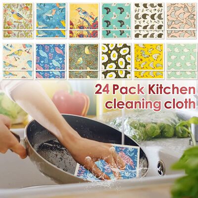 12Pcs Kitchen Dish Towels Nonwoven High Absorbency Swedish