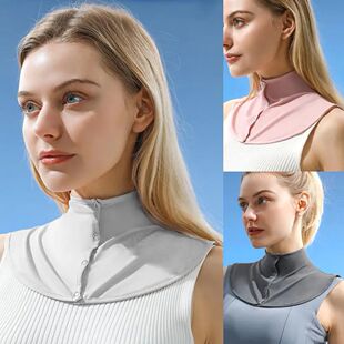 Women Shawl Wrap Pullover Collar Neck Fake Anti Cooling