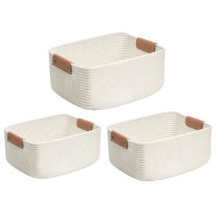 3pcs Basket Rectangular Organizer Storage