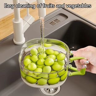 2-in-1 Double Layer Drain Basket, Fruit Drainer Container