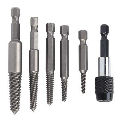 6Pcs Damaged Screw Extractor Drill Bit Extractor Drill Set