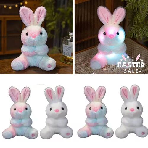25cm Glow in The Dark Rabbit Plush Toy Pink Stuffed Bunny