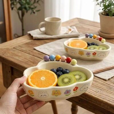 Cloud Shape Fruit Storage Tray Colored Beads Large Capacity