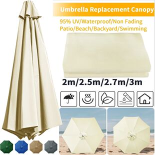 Patio Umbrella Replacement Cloth for 6/8 Ribs Umbrellas