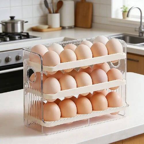 Durable Plastic Egg Storage Box Space Saving Dedicated