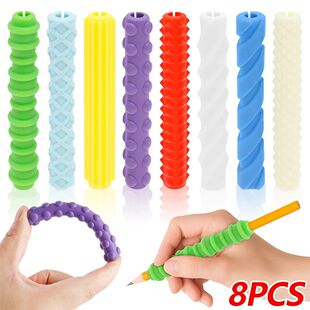 Pen Silicone Textured Pencil Children Student Grips 8Pcs