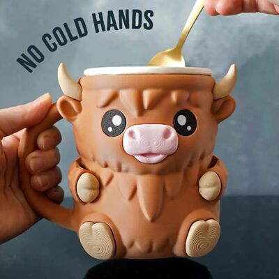 Ice Cream Pint Holder Cup Anti-Freezing Cow Shaped with