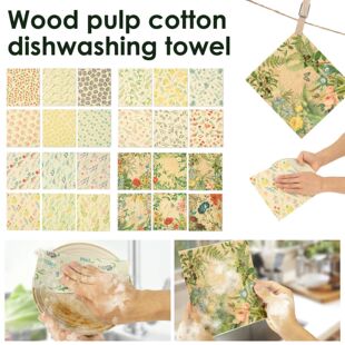 6Pcs Kitchen Dish Towels Mixed Color Swedish Dishcloth
