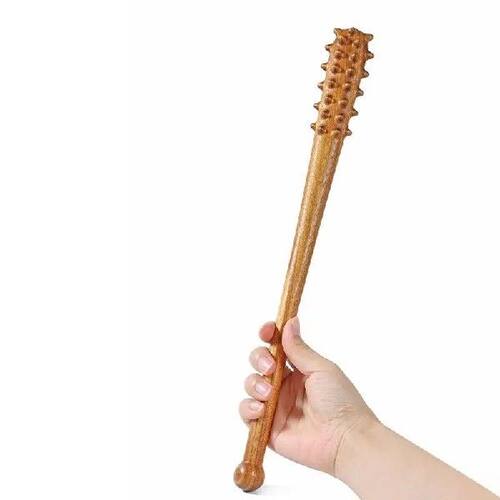 39.5CM Solid Wood Massage Stick With Spikes - Fitness Body