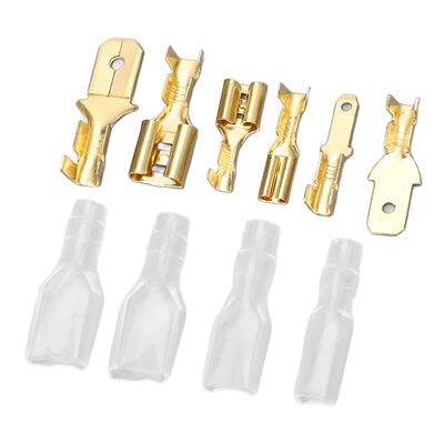 135Pcs Gold Cold Pressed Male Female Spade Terminals Set
