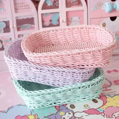 Plastic Box Cosmetics Storage Basket Table Stand Home Use