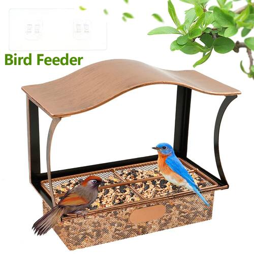 Window Type Bird Feeder Iron Waterproof Parrot Food