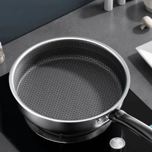 Durable Honeycomb Pattern Stainless Steel Frying Pan Fast