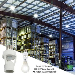110-240V Socket E27 Converter with PIR Motion Sensor Light