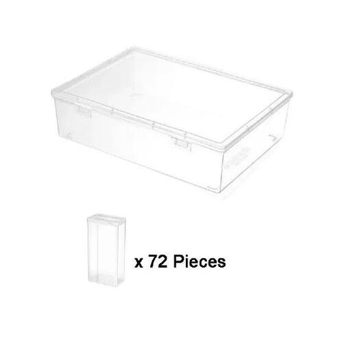 Plastic Perler Beads Storage Box Transparent Rectangle