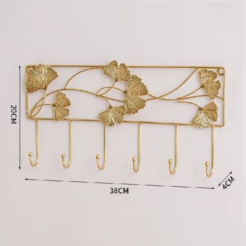 Nordic Style Golden Leaf Hook Creative Coat Cap Hanger Key