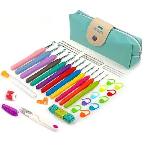 Ergonomic Handles Crochet Hooks Set Soft Handles with