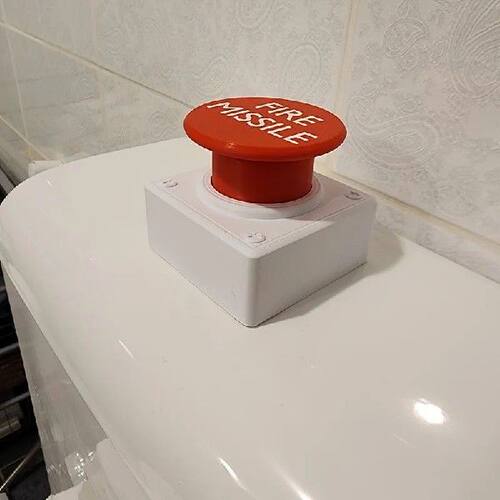1Pc Missile Shape Toilet Flush Button Cover, No-Drill