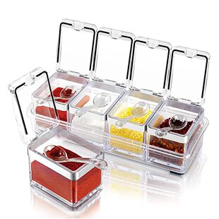 Set Box Seasoning Storage Crystal Clear