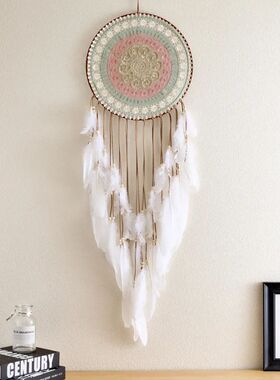 1pcs Round Dream Catcher Colorful Woven Feather Tassel Home