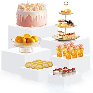6Pcs Acrylic Buffet Riser Cake Dessert Display Stands