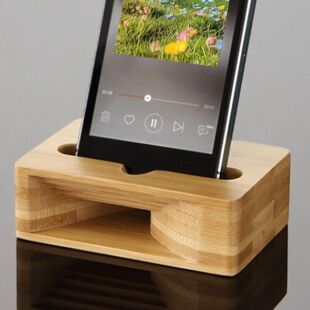 Sound Wood Amplifier Mobile Stand Cell Phone