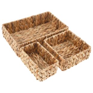 Sundries 3Pcs Organize Desktop Basket Woven Storage