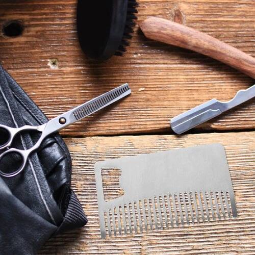 Stainless Steel Credit Card Size Wallet Comb Anti-Static