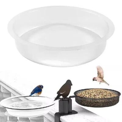 Bird Feed Bowl Transparent Circular Bird Feeder Imple Bird