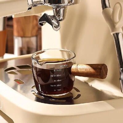75ml Heat-resisting Glass Espresso Measuring Cup Double