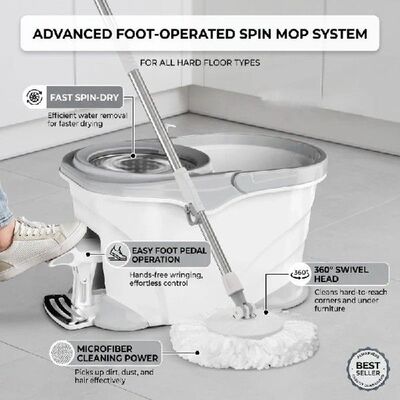 Effortless Cleaning with Foot Pedals, Stainless Steel