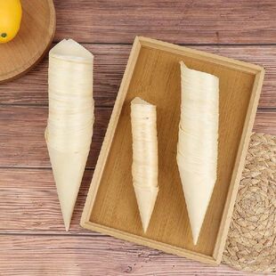 50pcs Disposable Wood Appetizer Cones Biodegradable Cone