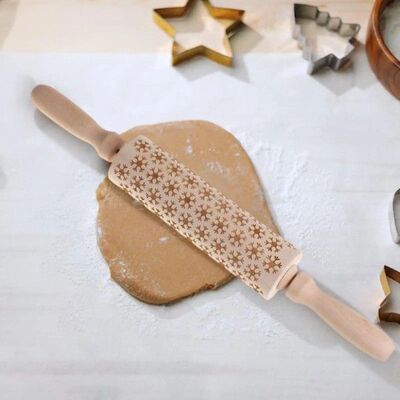 mas Embossed Wooden Rolling Pin Embossing Rolling Pin