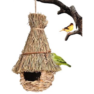 grass birdcage handmade Finch bird nest woven Creative