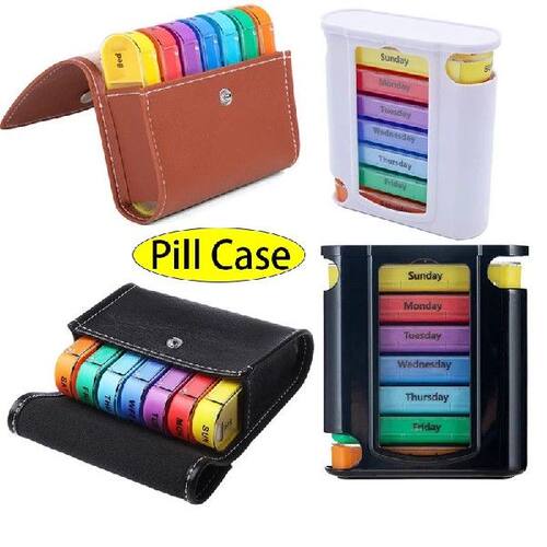 Weekly Pill Organizer Box Case Travel Medication Reminder