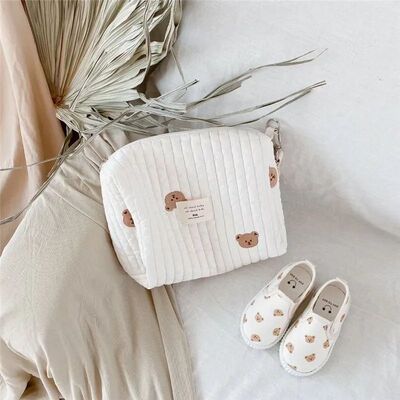 22X16X9CM Baby Carriage Bag - Cute Bear Diaper Storage Bag