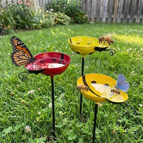 Handcrafted Bee Watering Station Rust-resistant Ground