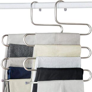 Pants Hangers Pack Saving Steel Stainless Space