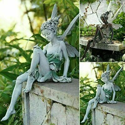 2026 Playing The Flute Fairy Statue Angel Garden Sculpture