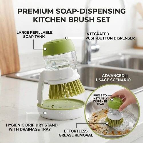 Handheld Soap Liquid Brush Refillable Cleaning Brush