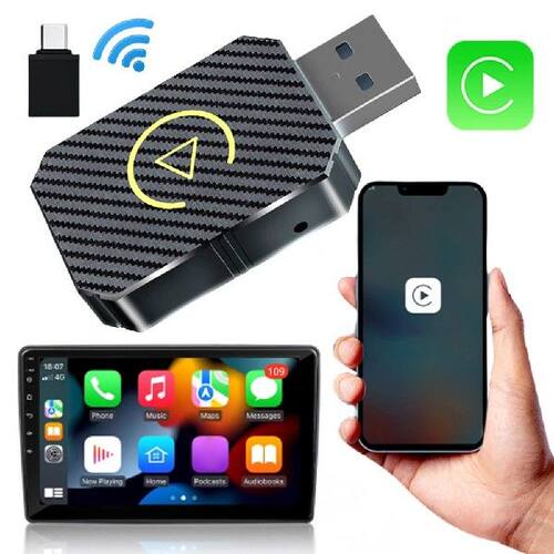 Wireless Carplay Android Auto Adapter Plug&Play CarPlay AI