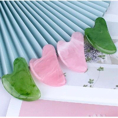 Natural Stone Jade Gouache Scraper Rose Quartz Facial Gua